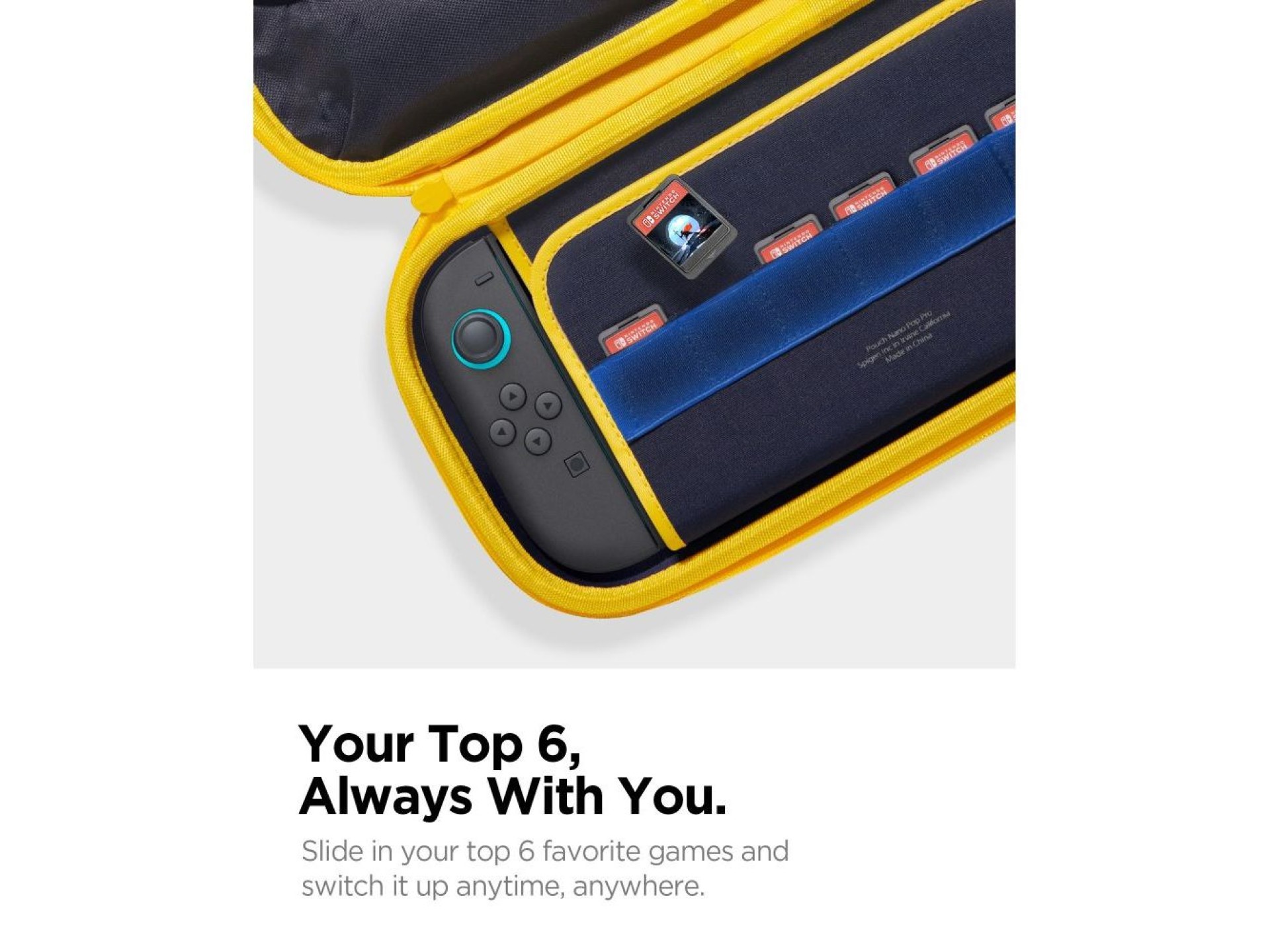 Bolsa Spigen Nano Pop Pro para Nintendo Switch 2 - Azul Marinho e Amarelo