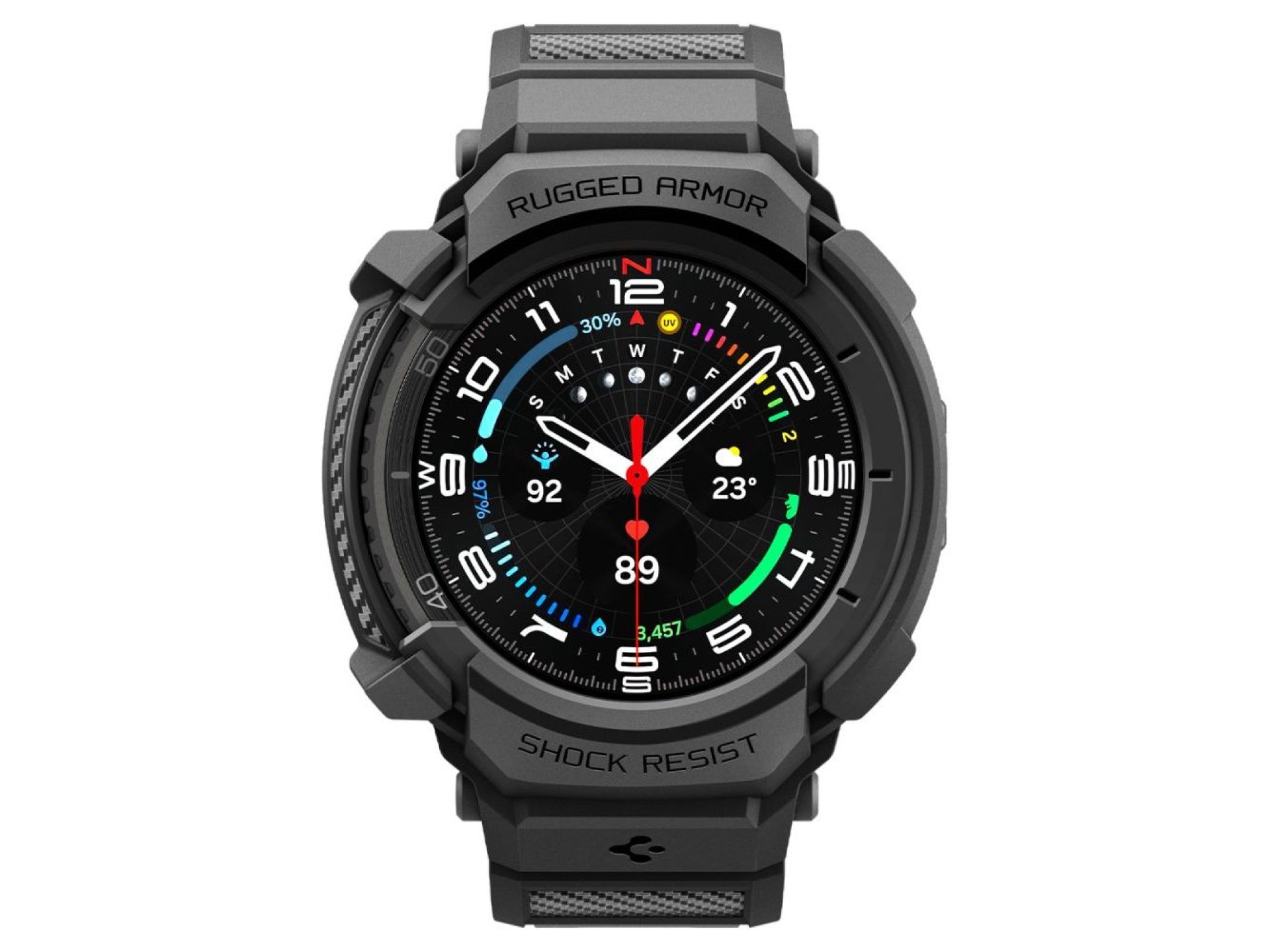 Correa Spigen Rugged Armor Pro para Samsung Galaxy Watch 8 Classic de 46 mm - Negro mate