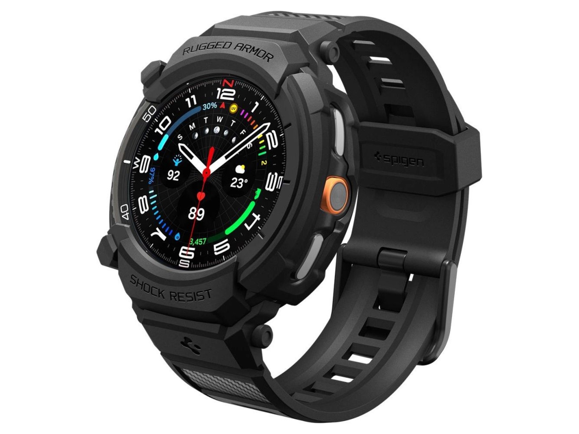 Correa Spigen Rugged Armor Pro para Samsung Galaxy Watch 8 Classic de 46 mm - Negro mate
