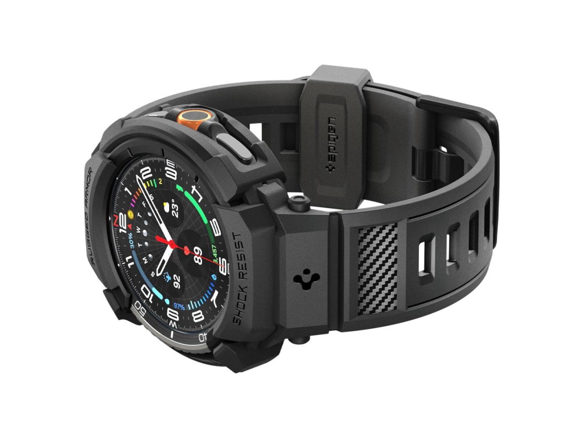 Correa Spigen Rugged Armor Pro para Samsung Galaxy Watch 8 Classic de 46 mm - Negro mate