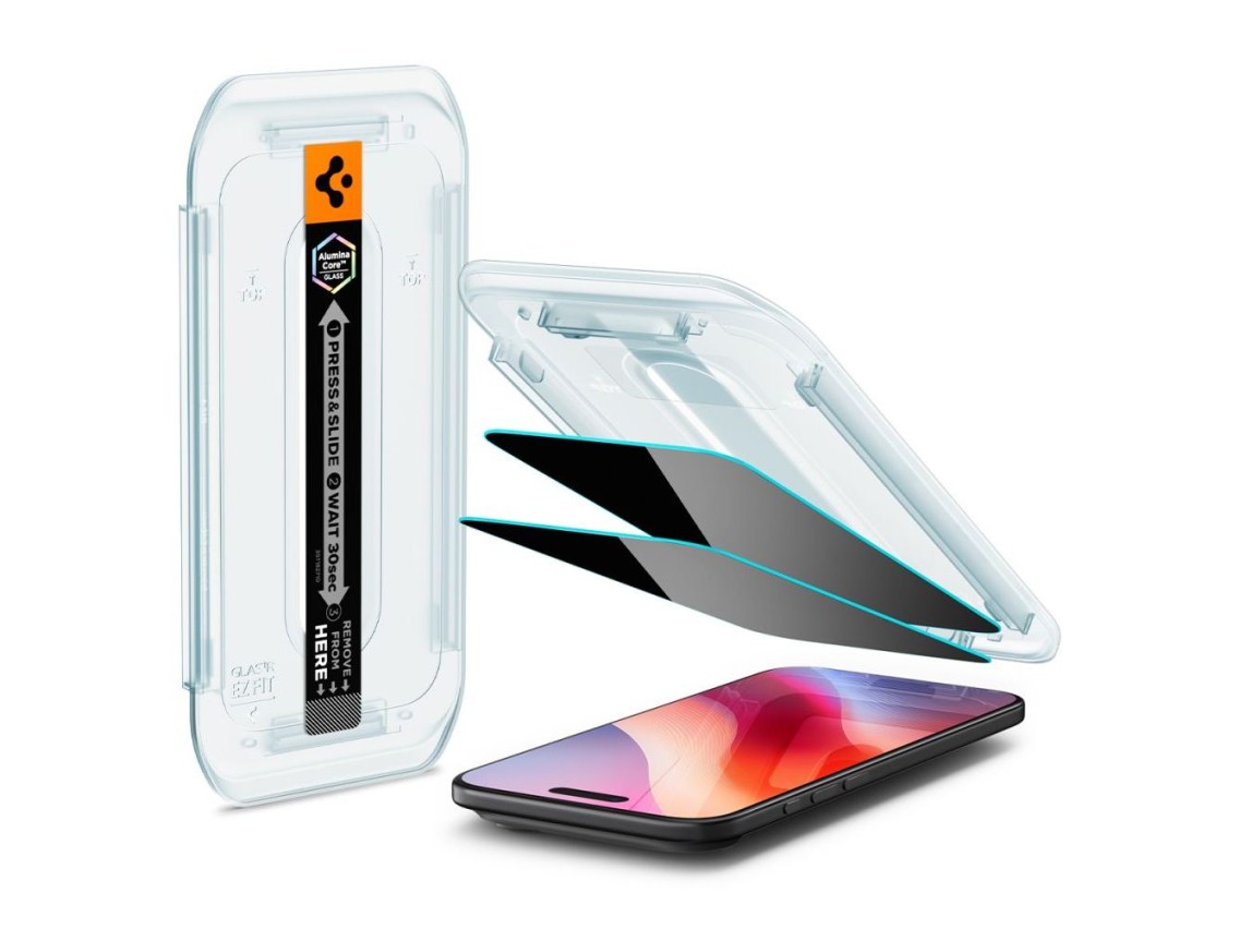 Spigen Glas.TR EZ Fit 2-pack privacy glass for iPhone 17 Air