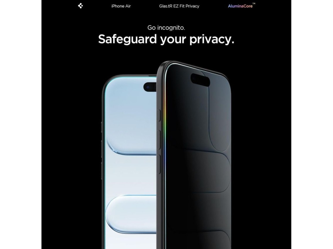 Spigen Glas.TR EZ Fit 2-pack privacy glass for iPhone 17 Air
