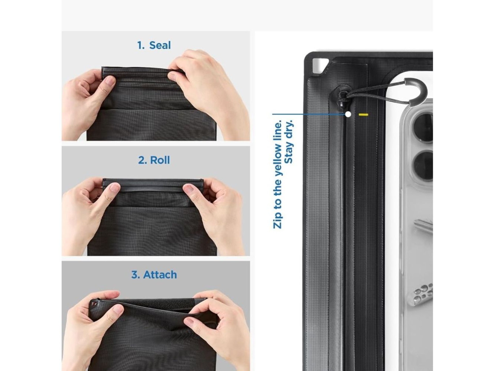 Funda impermeable para teléfono Spigen A640 - Negra