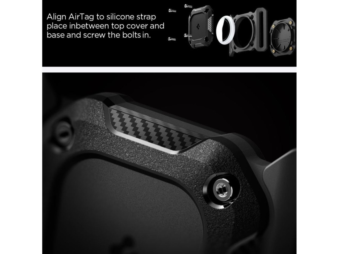Spigen Tough Armor Pet Collar AirTag 1/2 Case - Black