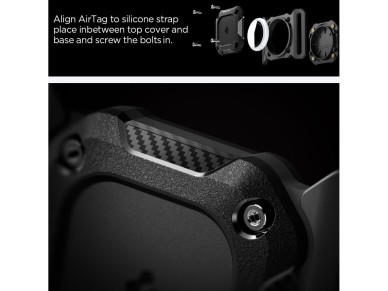 Estuche Spigen Tough Armor para collar de mascotas AirTag 1/2 - Negro