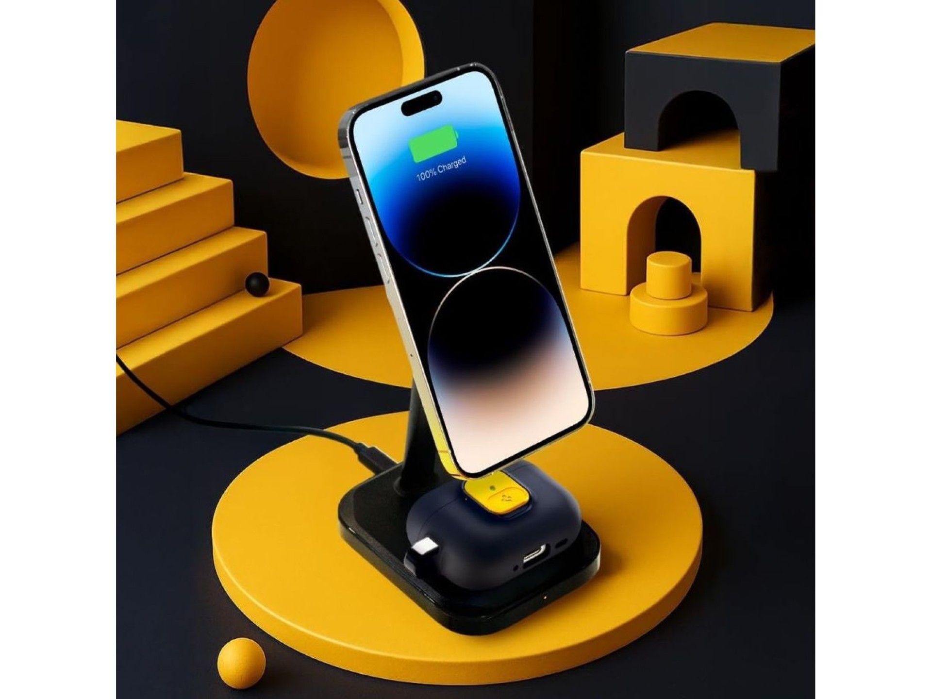 Spigen Nano Pop Case for AirPods Pro 3 - Navy Blue and Yellow