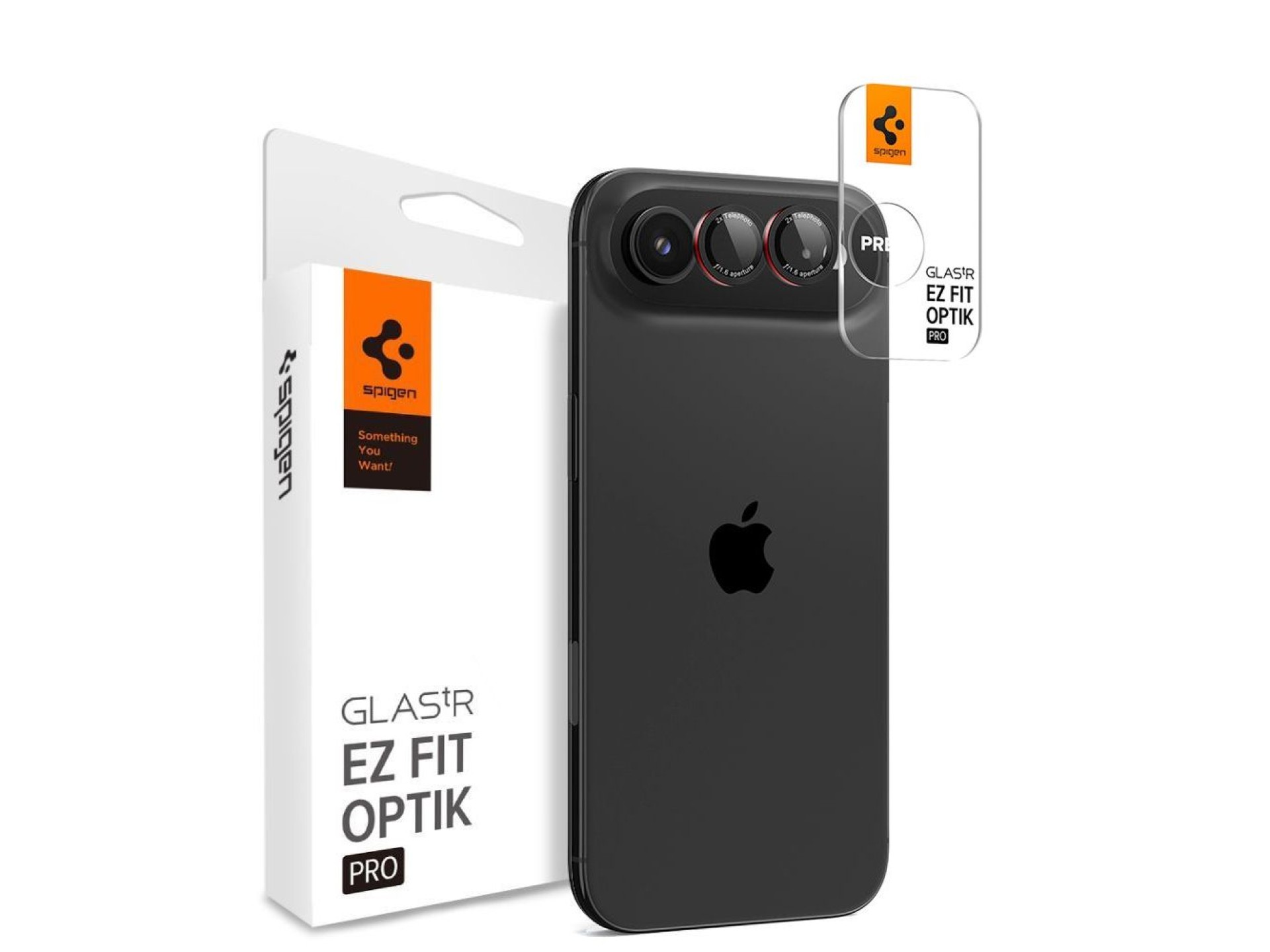 Spigen Optik Pro Série L - Pacote com 2 lentes de vidro para iPhone Air - Preto e Vermelho