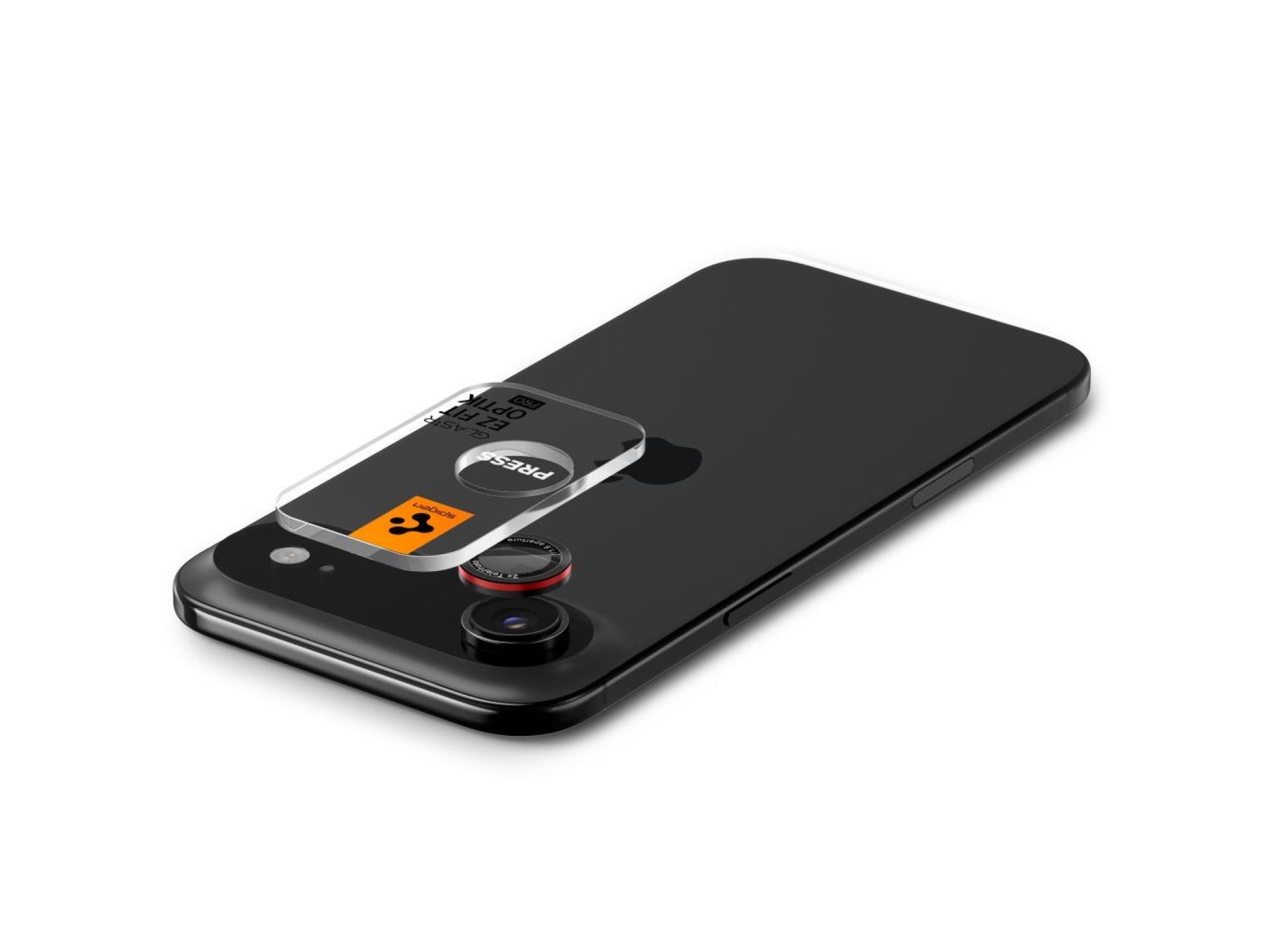 Spigen Optik Pro Série L - Pacote com 2 lentes de vidro para iPhone Air - Preto e Vermelho