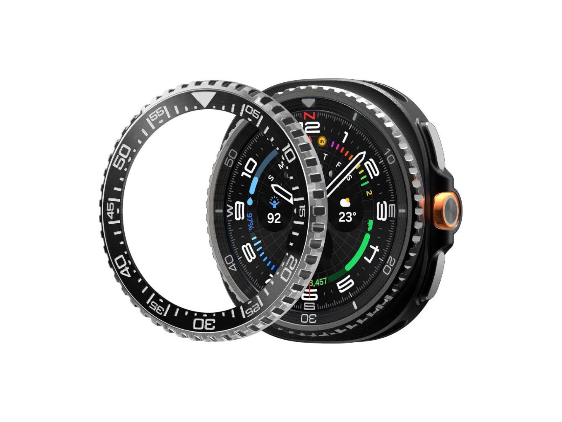 Funda Spigen Bezel Tune Pro Diverna para Samsung Galaxy Watch 8 Classic de 46 mm - Negra