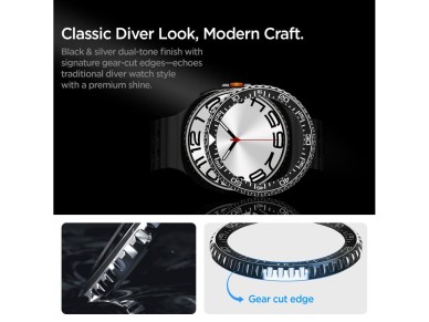 Spigen Bezel Tune Pro Diverna Samsung Galaxy Watch 8 Classic 46mm Cover - Black Spigen Bezel Tune Pro Diverna Samsung Galaxy Watch 8 Classic 46mm Cover - Black