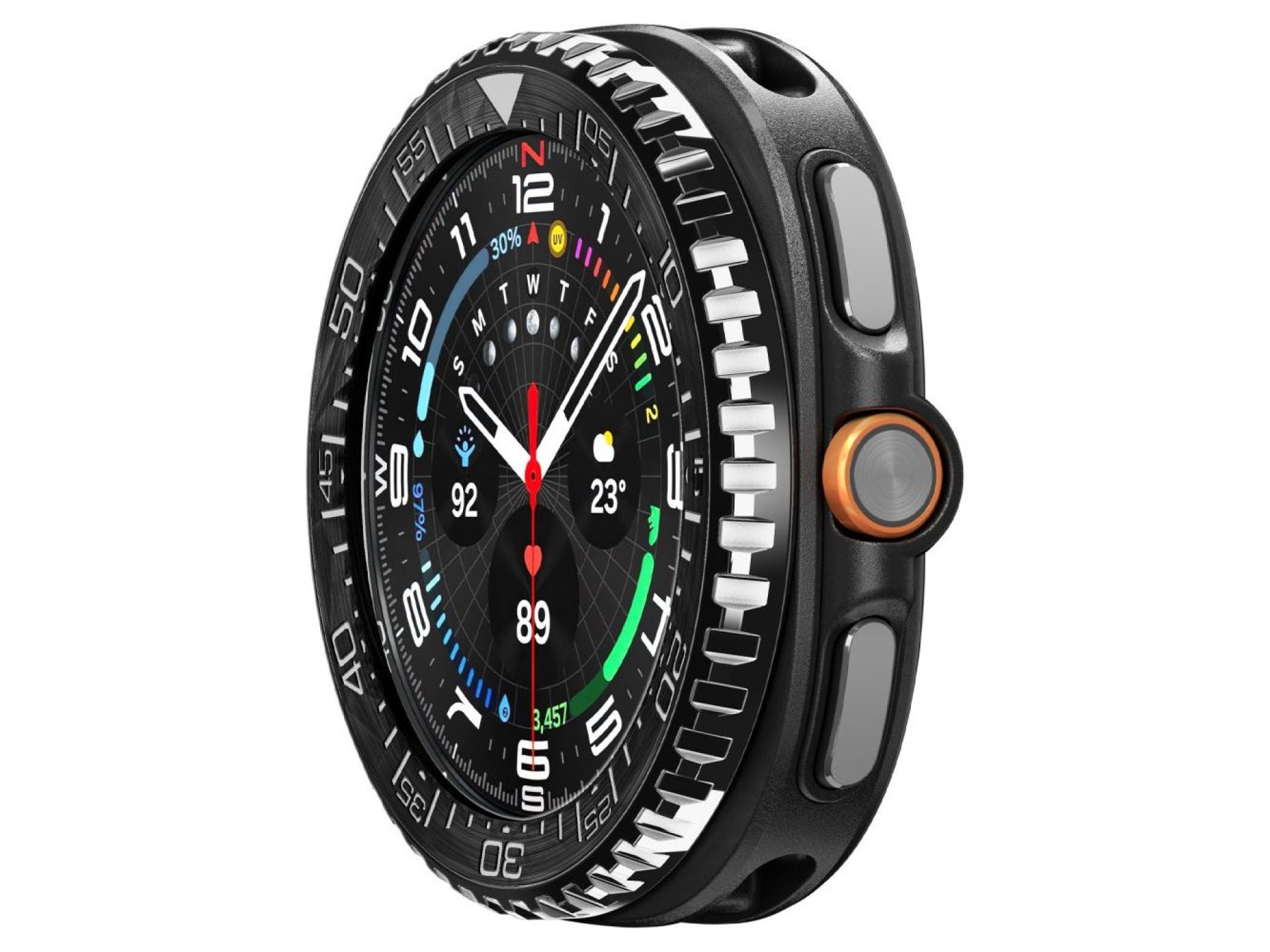 Funda Spigen Bezel Tune Pro Diverna para Samsung Galaxy Watch 8 Classic de 46 mm - Negra