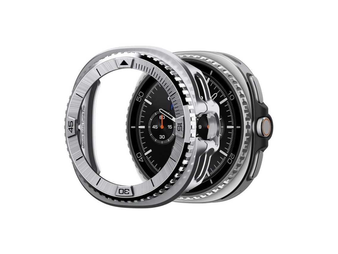 Spigen Bezel Tune Pro Pilot Cover for Samsung Galaxy Watch 8 Classic 46mm - Silver