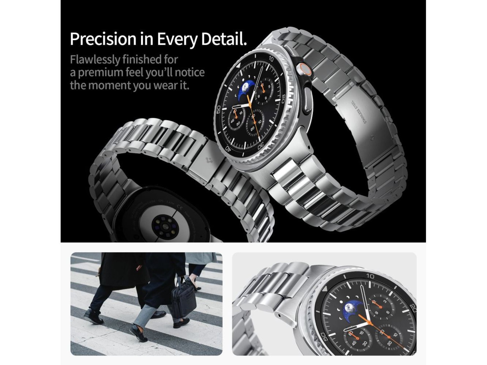 Spigen Modern Fit Band for Samsung Galaxy Watch 40/44/46 mm - Silver