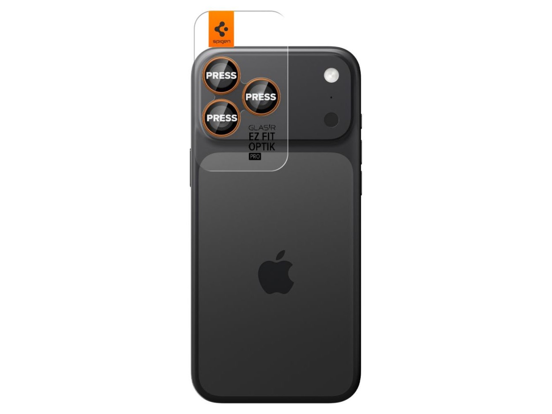Lente de câmera Spigen Optik Pro para iPhone 16 Pro / Max / 17 Pro / Max - Laranja