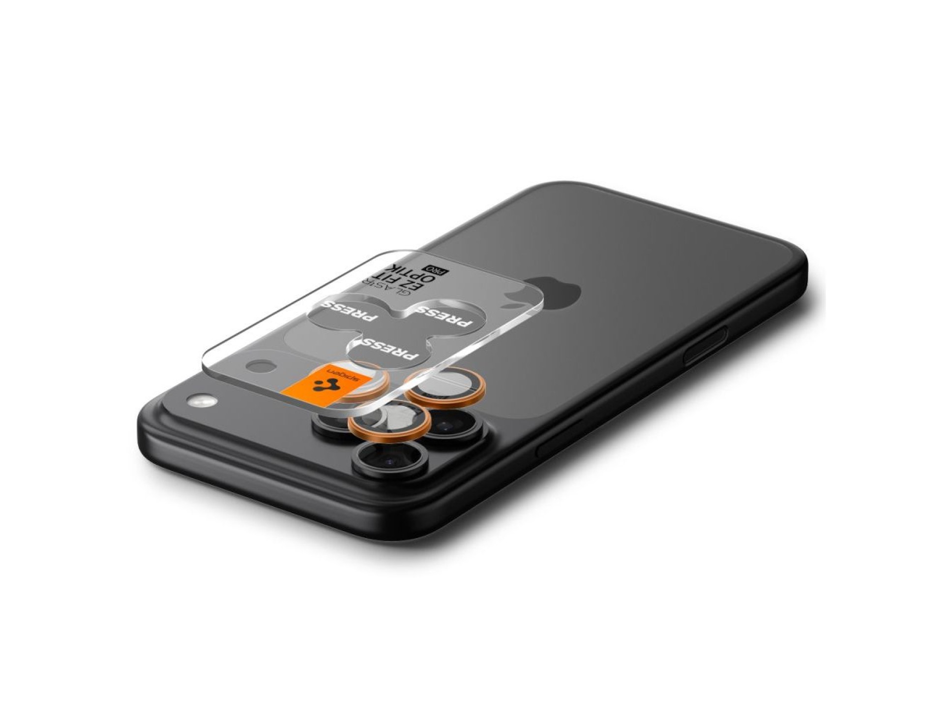 Lente de câmera Spigen Optik Pro para iPhone 16 Pro / Max / 17 Pro / Max - Laranja