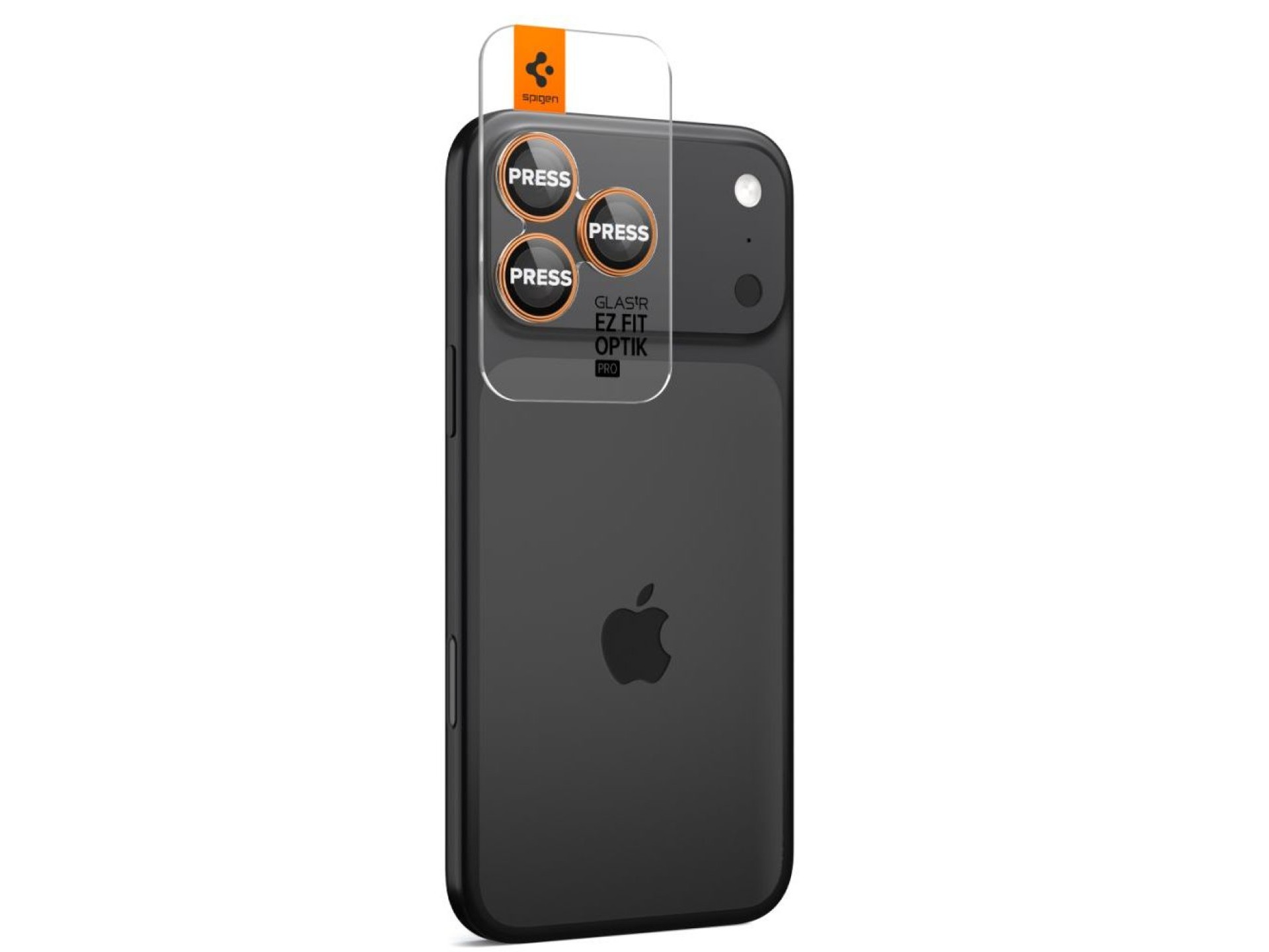 Lente de câmera Spigen Optik Pro para iPhone 16 Pro / Max / 17 Pro / Max - Laranja