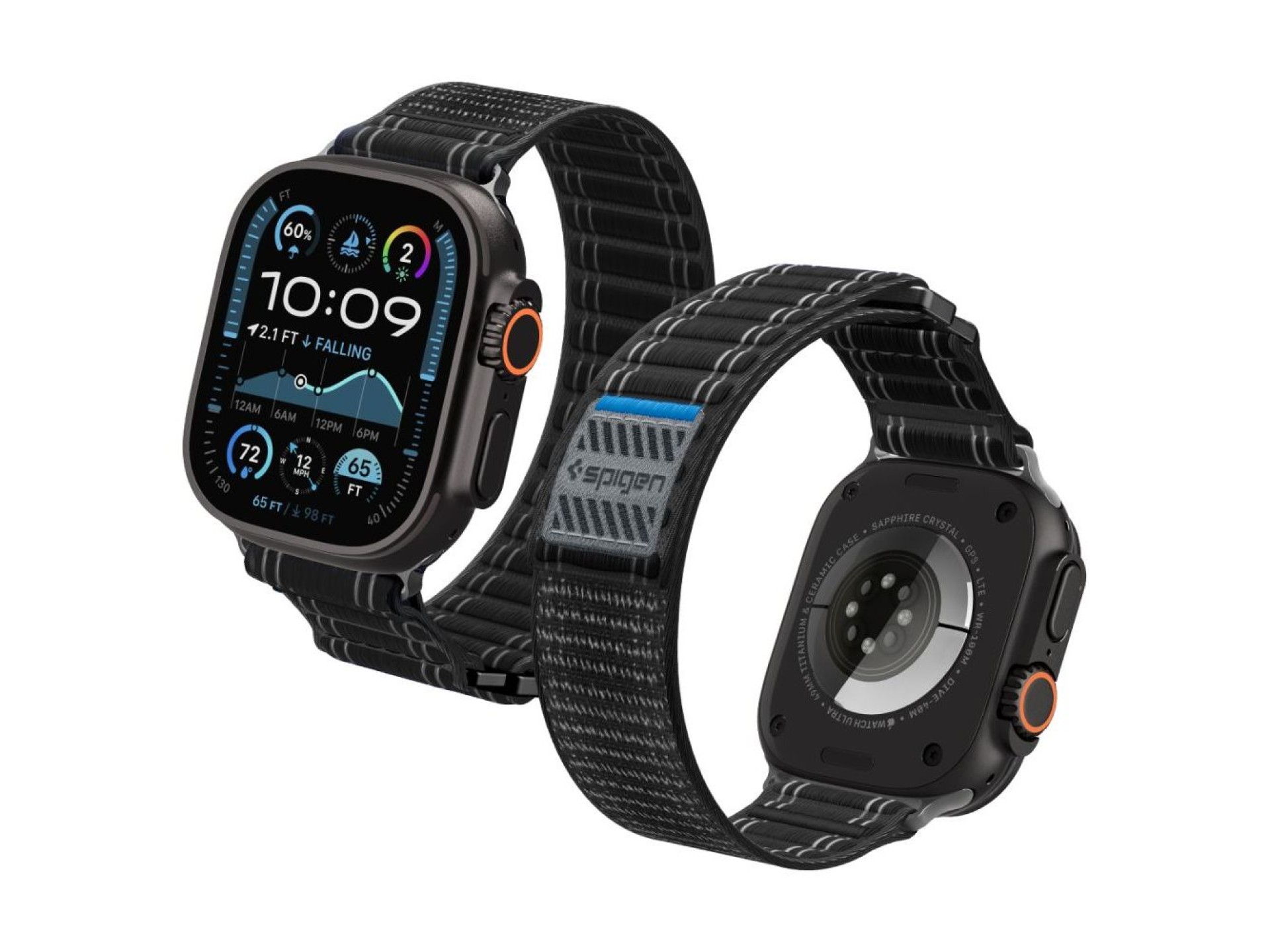 Spigen WBF0 Strap for Apple Watch 44 / 45 / 46 / 49 mm - Black