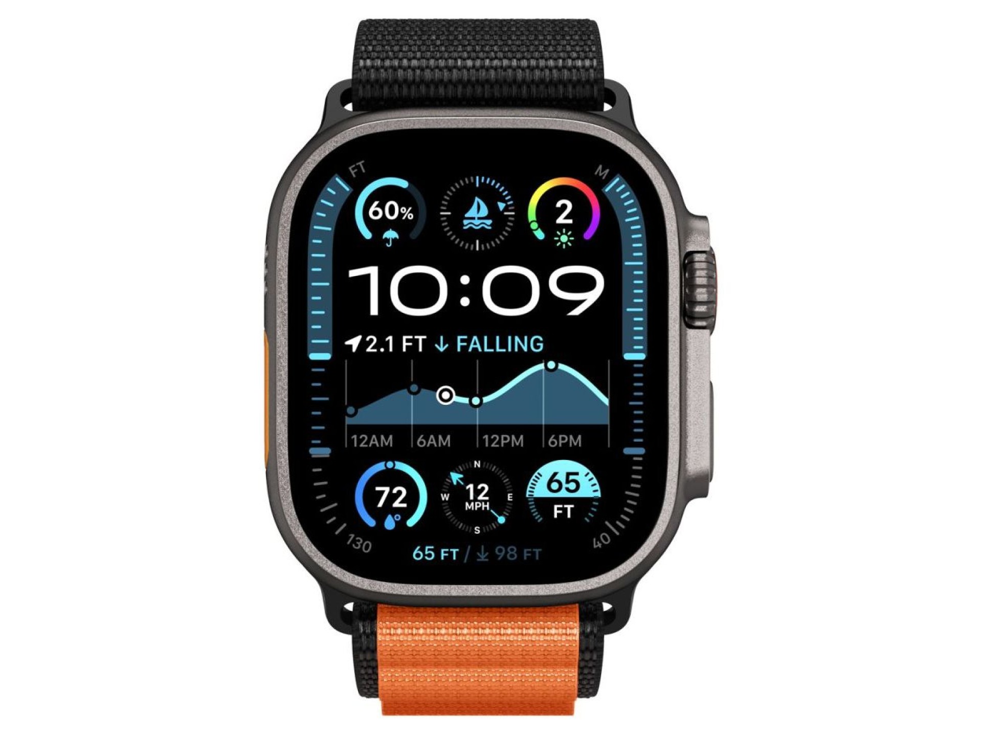Correa Spigen WBF1 para Apple Watch de 44, 45, 46 y 49 mm (negra y naranja)