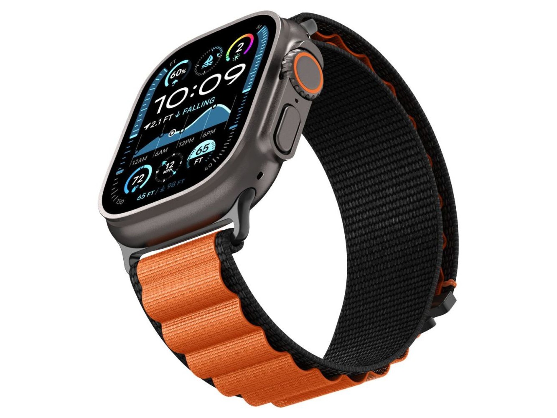 Correa Spigen WBF1 para Apple Watch de 44, 45, 46 y 49 mm (negra y naranja)