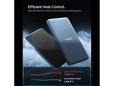 Batería externa Spigen EA2205MQ Essential MagSafe de 5000 mAh y 22,5 W QI2 - Azul marino Batería externa Spigen EA2205MQ Essential MagSafe de 5000 mAh y 22,5 W QI2 - Azul marino