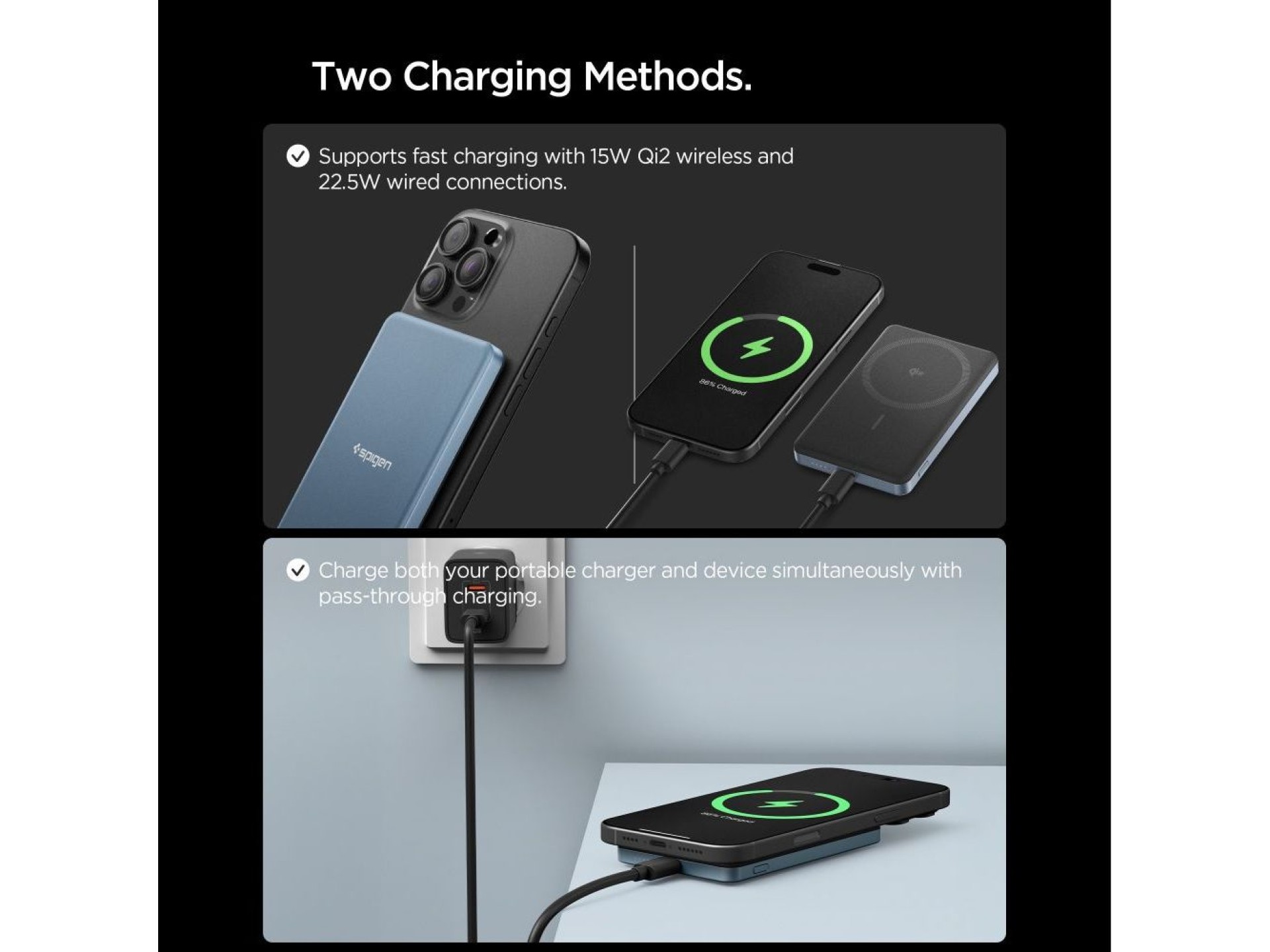 Spigen EA2205MQ Essential MagSafe 5000MAH 22.5W QI2 Power Bank - Navy Blue