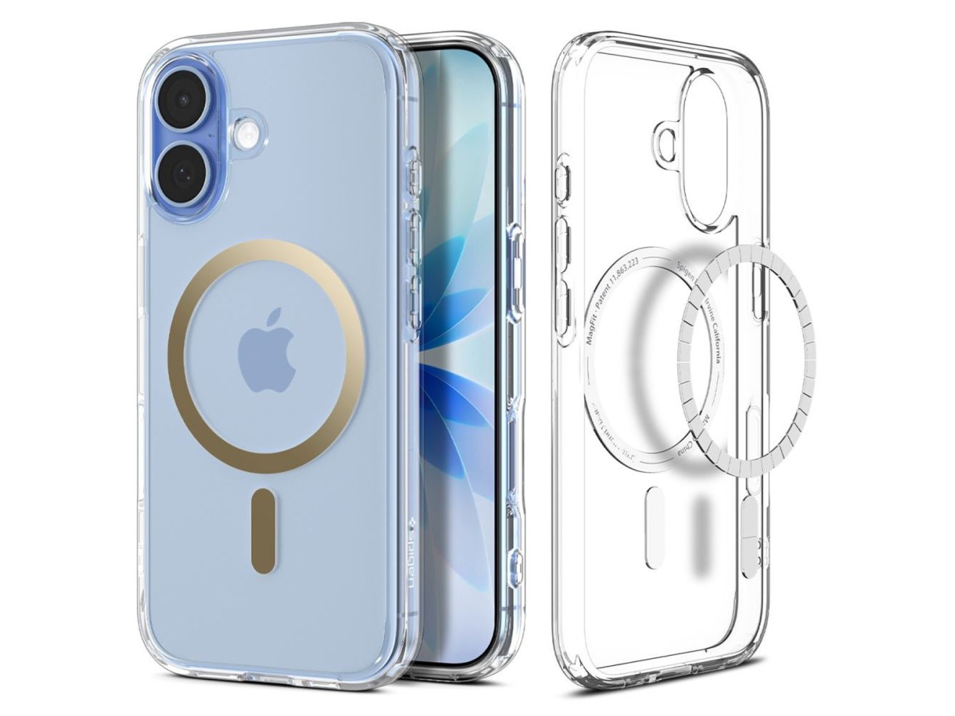 Capa Spigen Ultra Hybrid MagSafe para iPhone 17 - Dourada Transparente