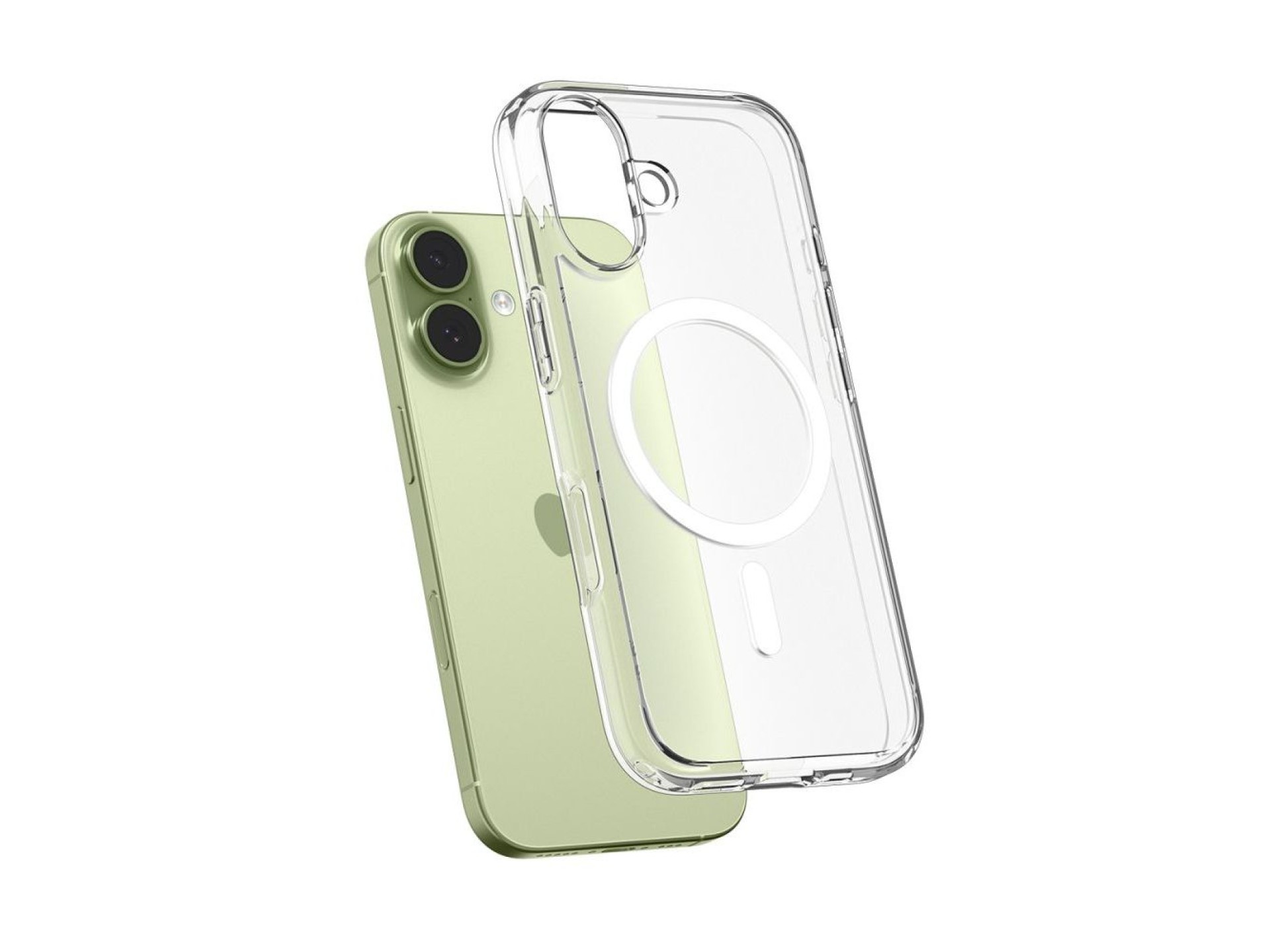 Funda Spigen Ultra Hybrid MagSafe para iPhone 17 - Transparente y blanca