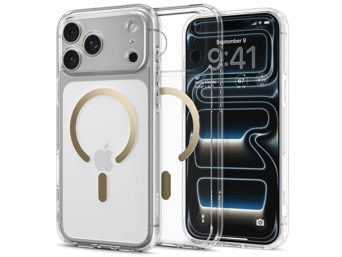 Spigen Ultra Hybrid MagSafe Case for iPhone 17 Pro - Transparent Gold