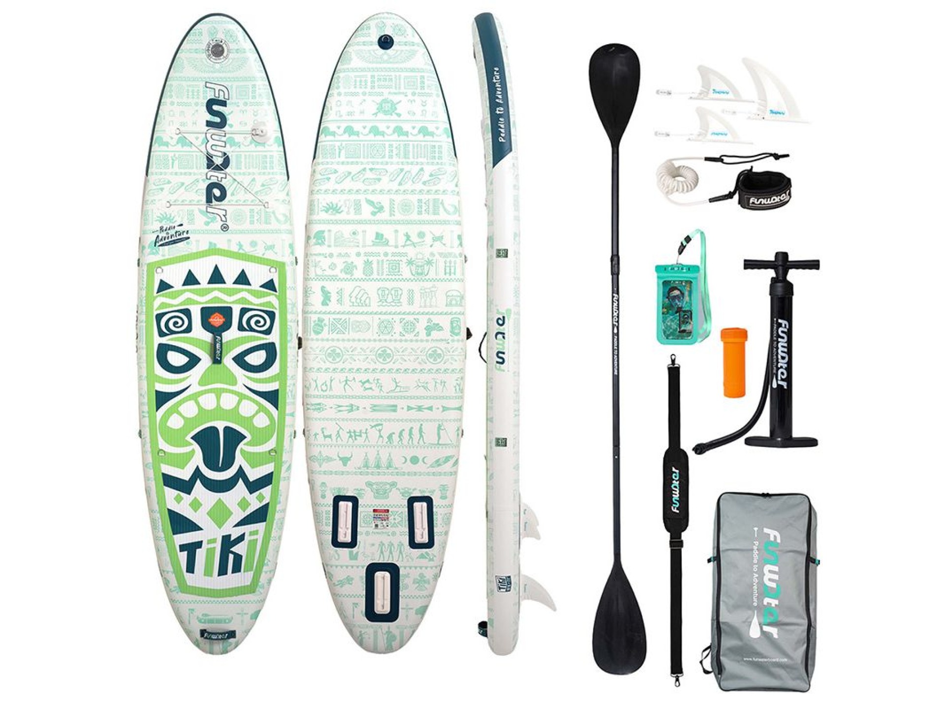 Tabla de paddle surf FunWater SUPFW05D Tiki 3,2 m (verde)