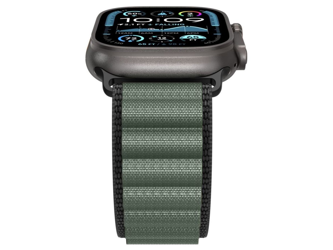 Correa Spigen WBF1 para Apple Watch 44 / 45 / 46 / 49 mm - Negra y Verde