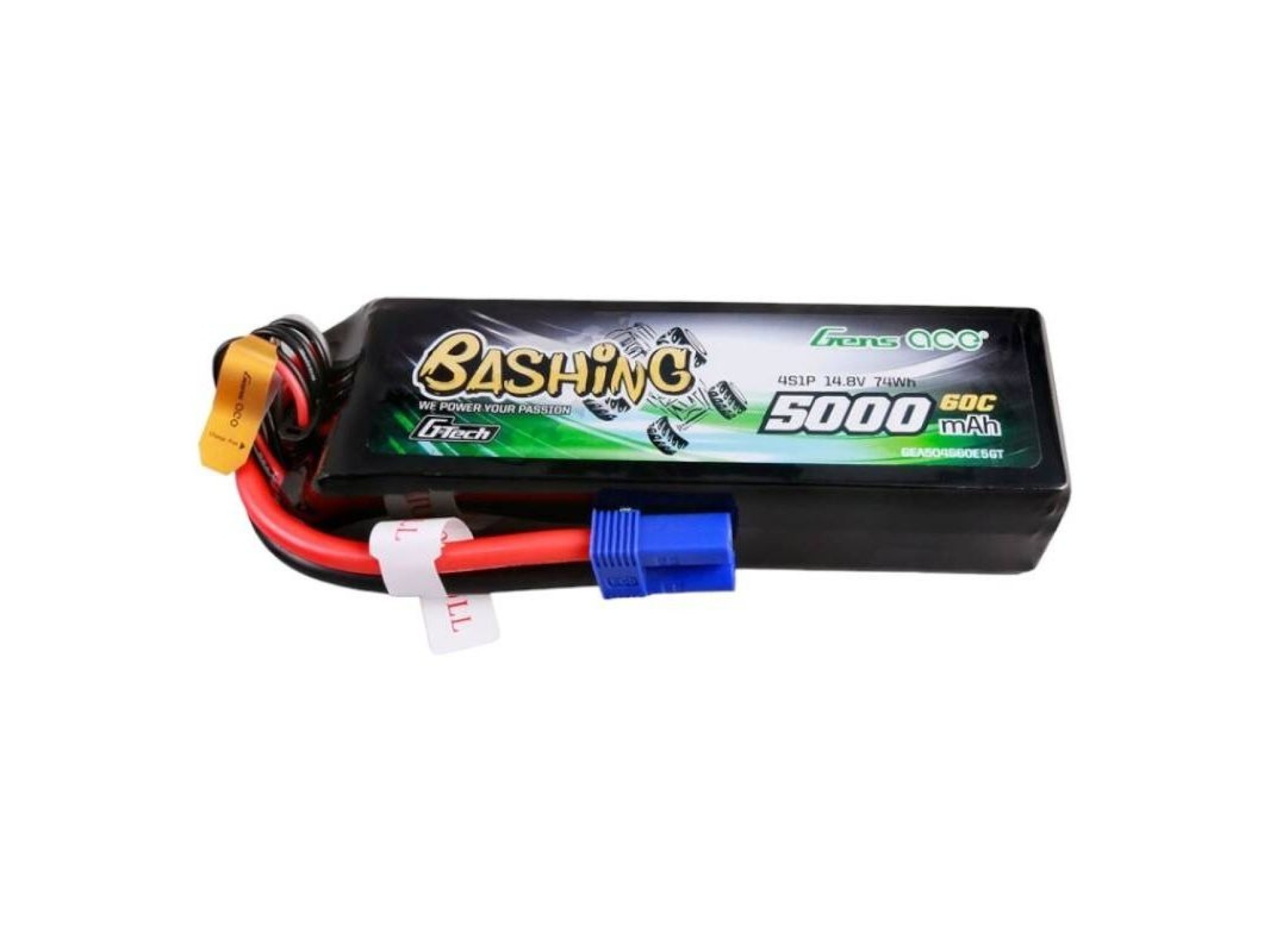 Bateria Lipo Gens ace G-Tech 5000mAh 14.8V 4S1P 60C com Conector EC5 - Série Bashing