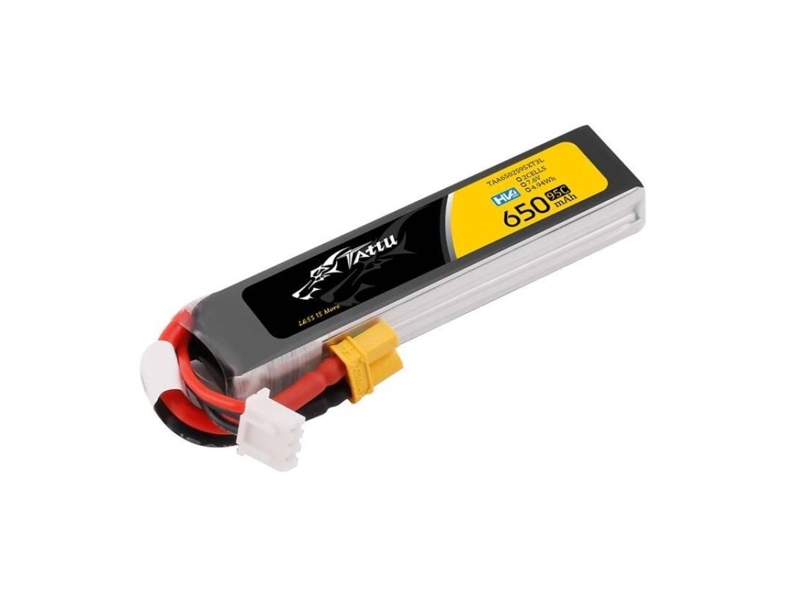 Batería Lipo Tattu 2s 650mAh 95C 7.6V HV z XT30 de gran capacidad