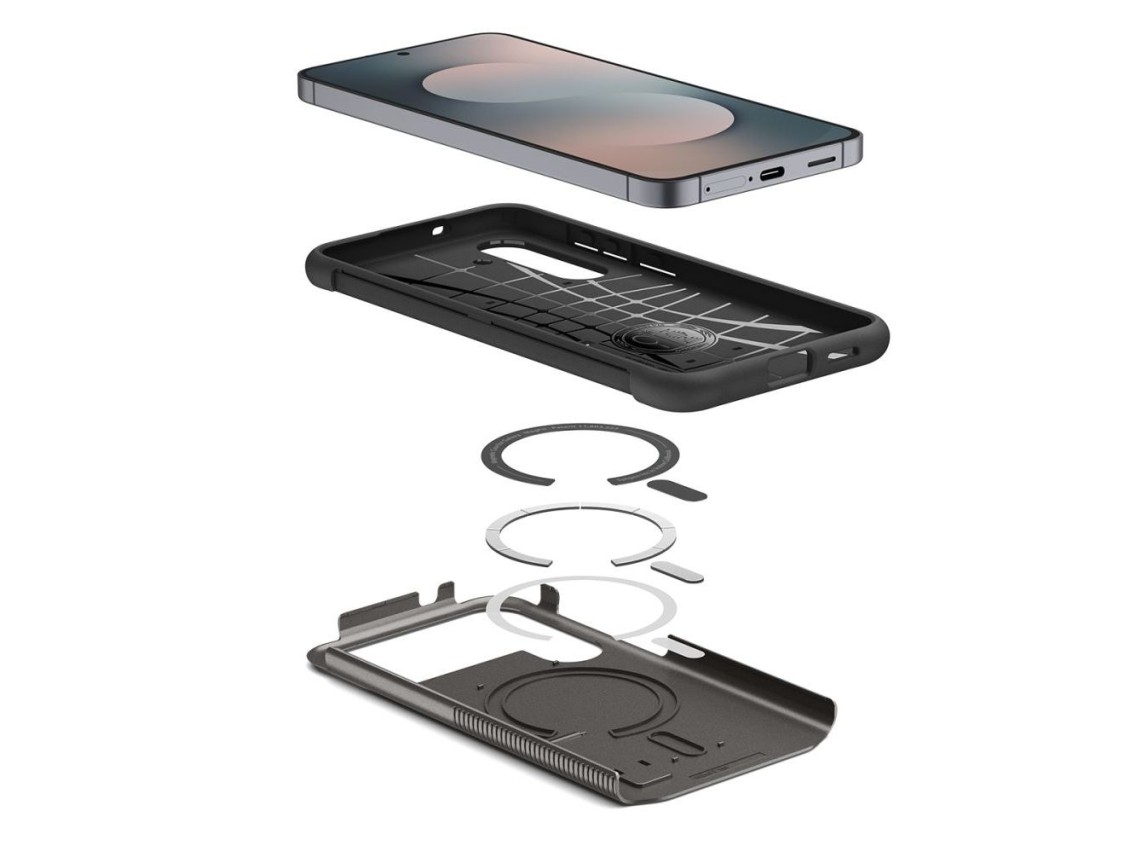 Capa Spigen Slim Armor Mag MagSafe para Samsung Galaxy S25 FE - Cinza