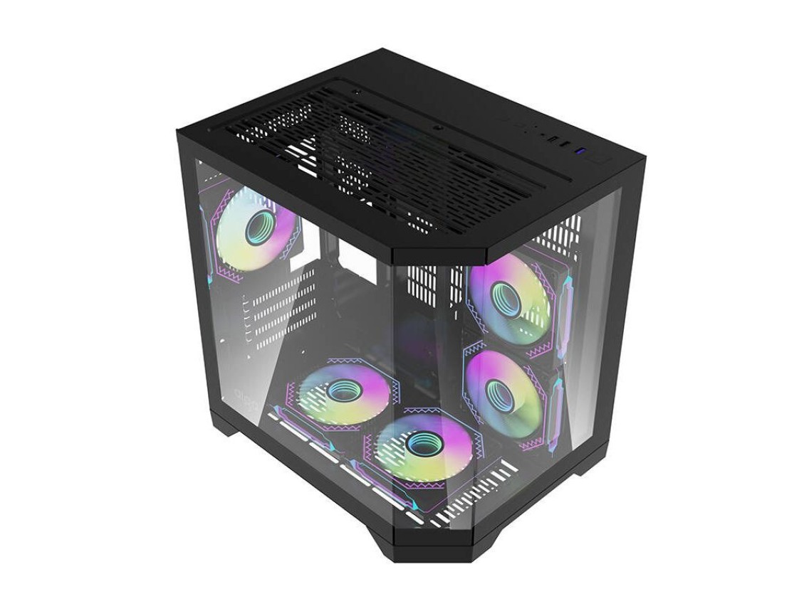 Gabinete para computador Darflash FT350 + 5 ventoinhas aRGB (preto)