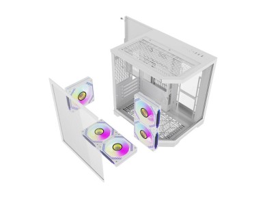 Gabinete para computador Darflash FT350 + 5 ventoinhas aRGB (brancas)