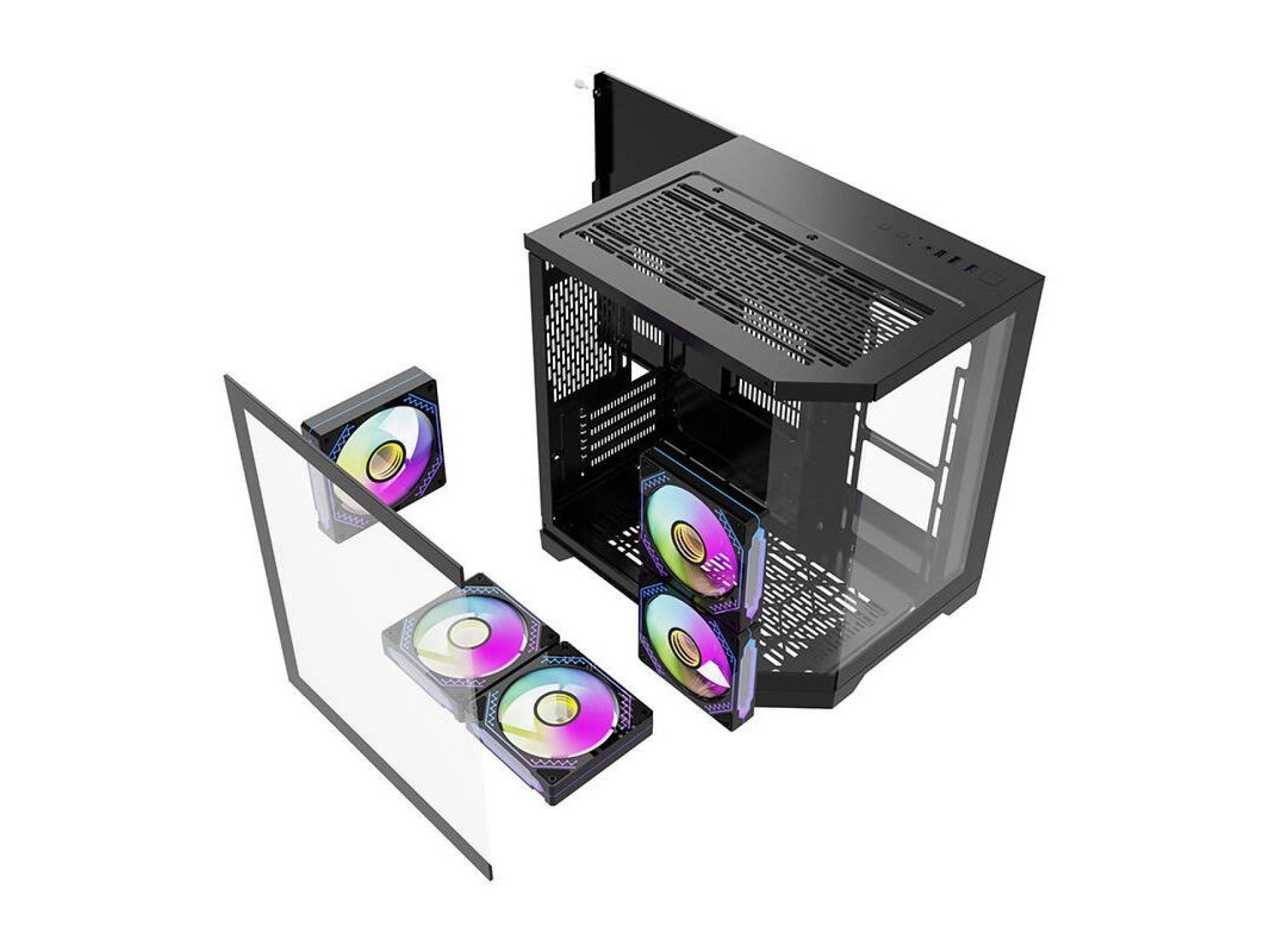 Gabinete para computador Darflash FT350 + 5 ventoinhas aRGB (preto)