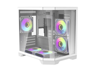 Gabinete para computador Darflash FT350 + 5 ventoinhas aRGB (brancas)