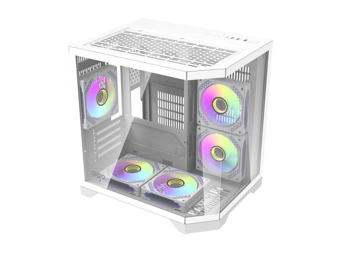 Gabinete para computador Darflash FT350 + 5 ventoinhas aRGB (brancas)