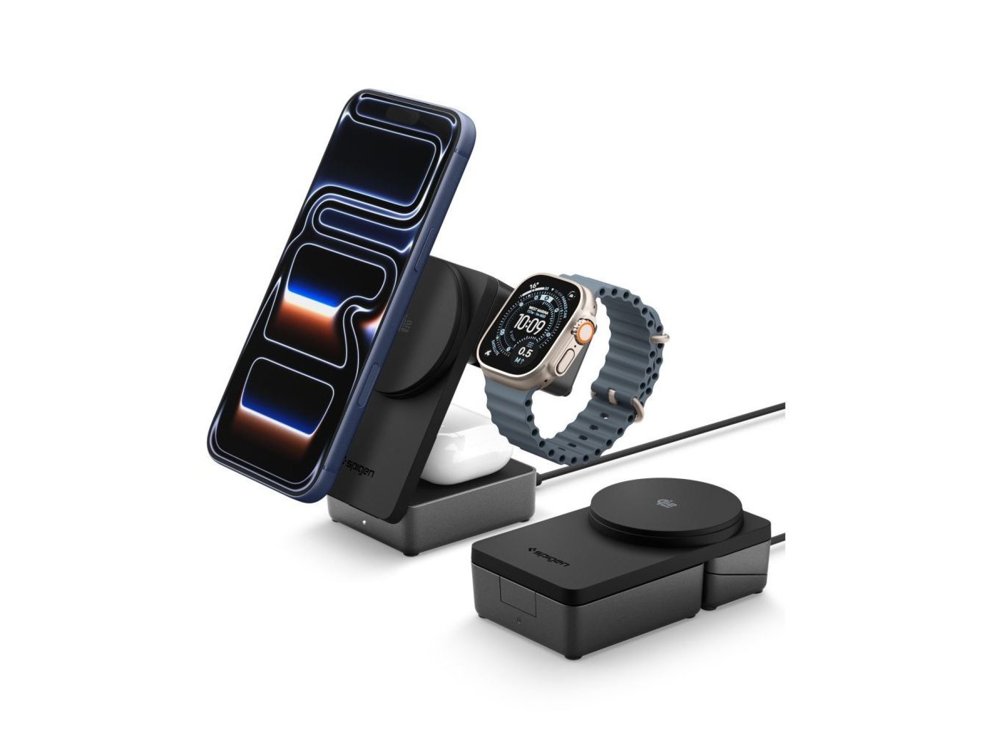 Spigen Essential Qi2.2 25W 3in1 MagSafe Magnetic Wireless Charger - Black