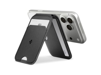 Funda para tel�fono Spigen Slim Fold Tripod Wallet S314-2 MagSafe con cierre magn�tico - Negra