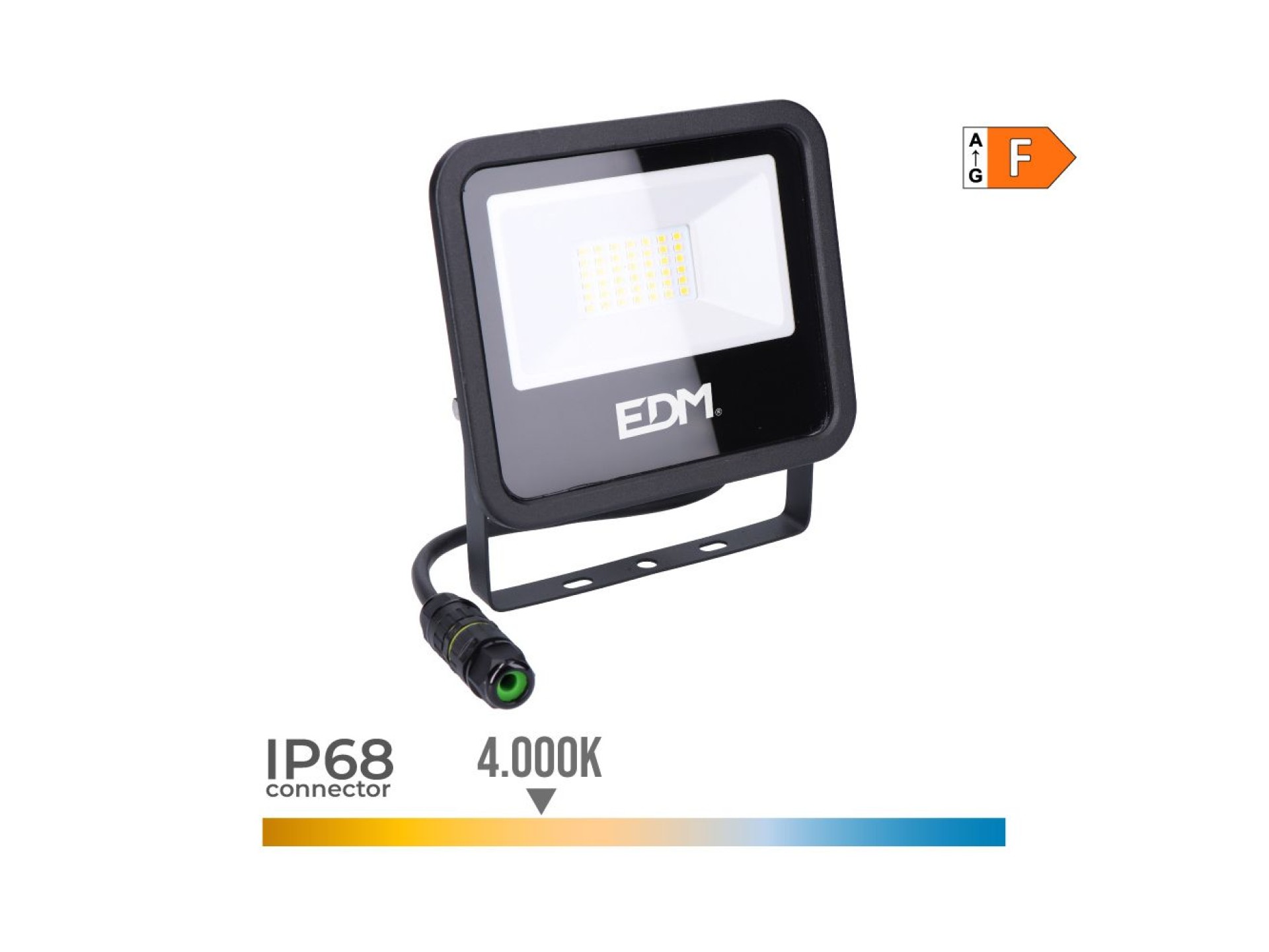 Foco proyector led 30 w 2370 lm 4000 k luz día, black series - 15,8 x 13,5 x 2,9 cm