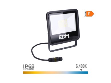 Foco proyector led 50 w 4000 lm 6400 k luz fr�a, black series - 19,2 x 17,5 x 2,9 cm