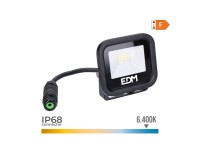Led projector spotlight 10 w 800 lm 6400 k cold light black series - 9,2 x 8,1 x 2,7 cm