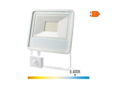Led floodlight with presence sensor 50 w, 4000 lm, 6400 k. cold light. 23.8 x 4.5 x 19.2 cm