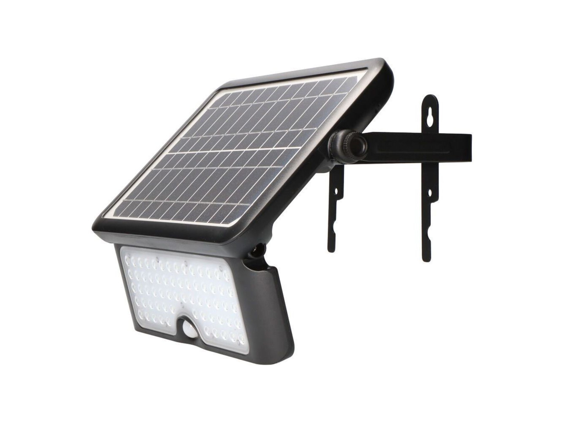 Candeeiro de parede solar 10w 1150lm recarregável. sensor de presença (2-8m) cor preta 27,5x19,6cm e