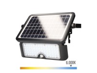 Solar wall mount 10w 1150lm rechargeable. presence sensor (2-8m) black color 27.5x19.6cm edm