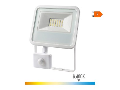 Led floodlight with presence sensor 30 w, 2370 lm, 6400 k. cold light. 15.8 x 20 x 4.5 cm