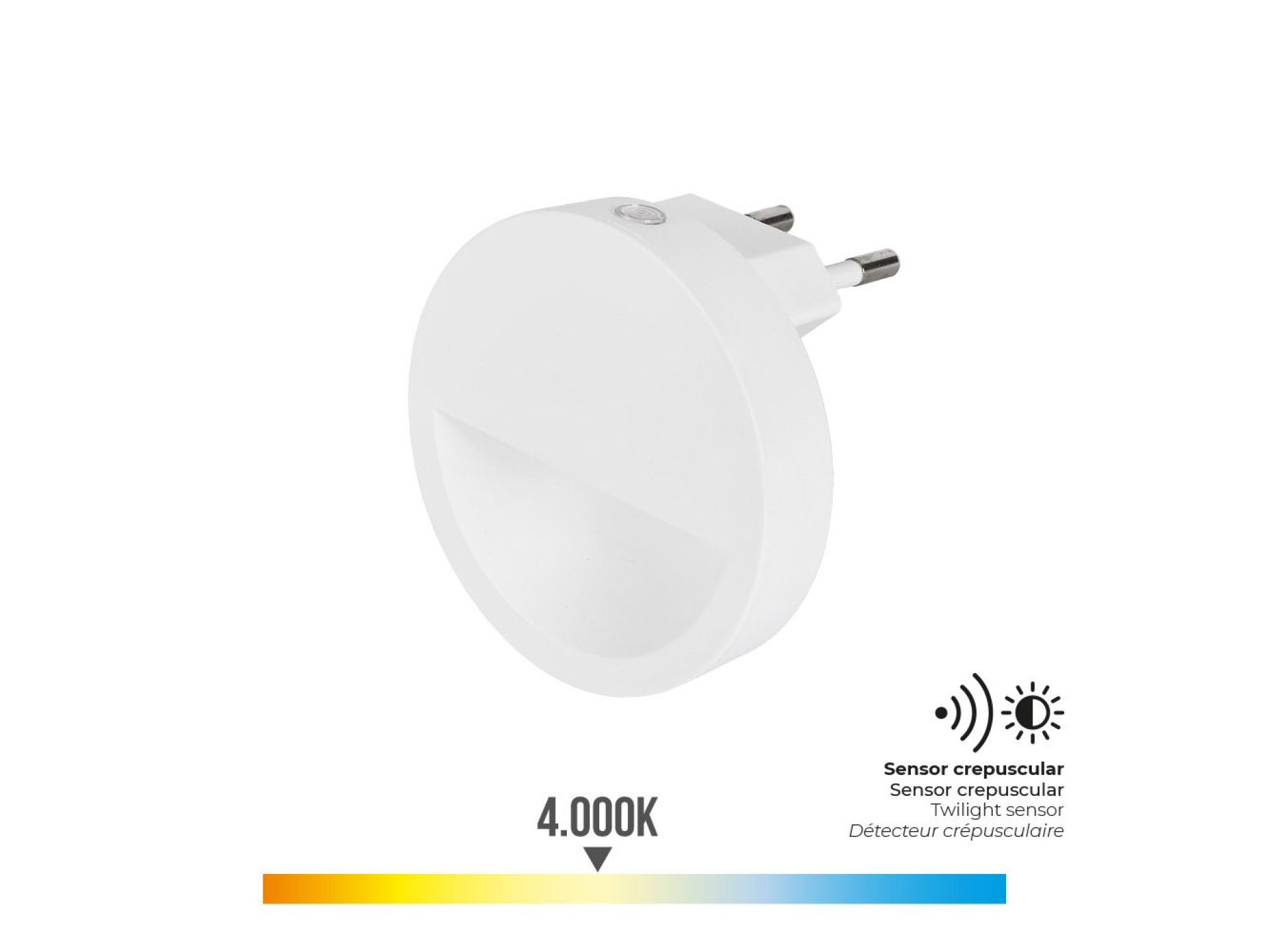 Piloto noche led redondo con visera 0,5 w 5 lm 4000 k