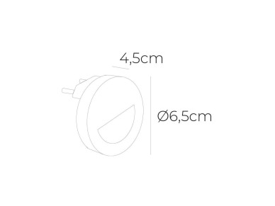 Led night lamp 0.5w 5lm 4000k rou. w/visor. edm