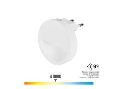 Led night lamp 0.5w 5lm 4000k rou. w/visor. edm